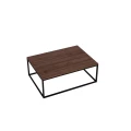 Ława kawowa do salonu loft z metalu i drewna 100x60x38 cm 