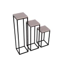 Kwietniki loft 3 sztuki 100, 75, 50 cm, metal drewno industrial