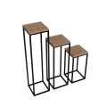 Kwietniki loft 3 sztuki 100, 75, 50 cm, metal drewno industrial