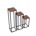 Kwietniki loft 3 sztuki 100, 75, 50 cm, metal drewno industrial