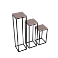 Kwietniki loft 3 sztuki 100, 75, 50 cm, metal drewno industrial