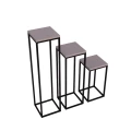 Kwietniki loft 3 sztuki 100, 75, 50 cm, metal drewno industrial