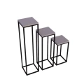 Kwietniki loft 3 sztuki 100, 75, 50 cm, metal drewno industrial