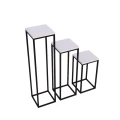 Kwietniki loft 3 sztuki 100, 75, 50 cm, metal drewno industrial
