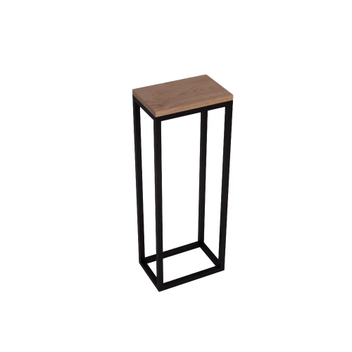 Kwietnik, postument, kubik w stylu loft, metal i naturalne drewno, industrialny