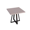 Stolik restauracyjny 80x80x75 cm z metalową nogą typu pająk i drewnianym blatem