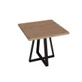 Stolik restauracyjny 80x80x75 cm z metalową nogą typu pająk i drewnianym blatem