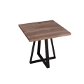 Stolik restauracyjny 80x80x75 cm z metalową nogą typu pająk i drewnianym blatem