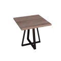 Stolik restauracyjny 80x80x75 cm z metalową nogą typu pająk i drewnianym blatem