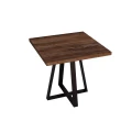 Stolik restauracyjny 80x80x75 cm z metalową nogą typu pająk i drewnianym blatem