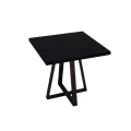 Stolik restauracyjny 80x80x75 cm z metalową nogą typu pająk i drewnianym blatem