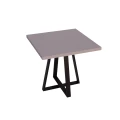 Stolik restauracyjny 80x80x75 cm z metalową nogą typu pająk i drewnianym blatem