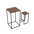 Stolik  koktajlowy, kawiarniany, barowy i 2 hokery loft metal i drewno