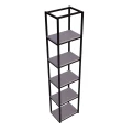 Regał, słupek w stylu loft, 5 półek 