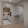 Konsola - toaletka w stylu loft, metalowa noga - czarna, złota lub biała i drewniane półki