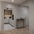 Konsola - toaletka w stylu loft, metalowa noga - czarna, złota lub biała i drewniane półki
