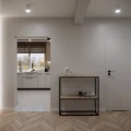 Konsola, regał w stylu loft drewniana z metalową nogą czarną, złotą lub białą