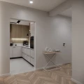 Konsola, toaletka w stylu loft czarna z blatem drewnianym i metalową nogą