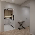 Konsola, toaletka w stylu loft czarna z blatem drewnianym i metalową nogą