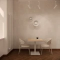 Stolik kawiarniany, restauracyjny 80x80x75 cm z metalową nogą i drewnianym blatem