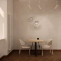 Stolik restauracyjny 80x80x75 cm z metalową nogą typu pająk i drewnianym blatem