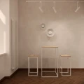 Stolik  koktajlowy, kawiarniany, barowy i 2 hokery loft metal i drewno