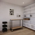Wózek warsztatowy loft 80x60 cm z półką, kółkami i rączką