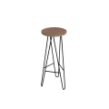 Hoker harpin z drewnianym siedziskiem, dąb, jesion, loft, krzesło, metal