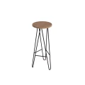 Hoker harpin z drewnianym siedziskiem, dąb, jesion, loft, krzesło, metal