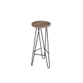 Hoker harpin z drewnianym siedziskiem, dąb, jesion, loft, krzesło, metal