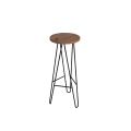 Hoker harpin z drewnianym siedziskiem, dąb, jesion, loft, krzesło, metal