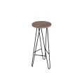 Hoker harpin z drewnianym siedziskiem, dąb, jesion, loft, krzesło, metal