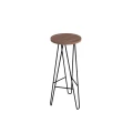 Hoker harpin z drewnianym siedziskiem, dąb, jesion, loft, krzesło, metal