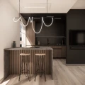 Hoker harpin z drewnianym siedziskiem, dąb, jesion, loft, krzesło, metal