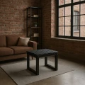 Stolik kawowy czarny, metalowy w stylu loft, recykling