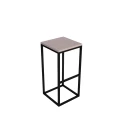 Hoker loftowy CUBE z podnóżkiem, drewno i metal