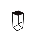Hoker loftowy CUBE z podnóżkiem, drewno i metal