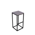 Hoker loftowy CUBE z podnóżkiem, drewno i metal