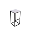 Hoker loftowy CUBE z podnóżkiem, drewno i metal