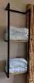Półka, wieszak na ręczniki  do łazienki metal loft drewno 100 x 40 x 20 cm 