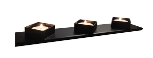Świecznik loft, metalowy, czarny na podgrzewacze typu tealight