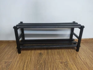 Szafka na buty drewniana, w czarnym kolorze - loft