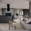 Stolik kawowy Dąb - okrągły, metal i drewno, loft  