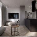Stolik kawowy Dąb - okrągły, metal i drewno, loft  