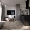 Stolik kawowy Dąb - okrągły, metal i drewno, loft  