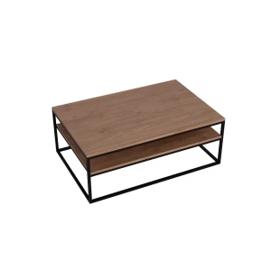 Stolik kawowy, ława z półką do salonu loft drewno i metal